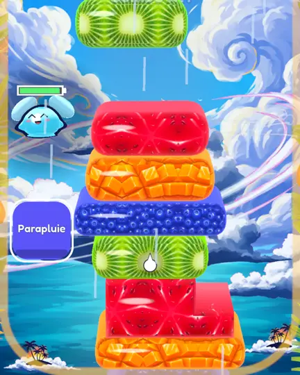 Jelly tower under a rainy sky
